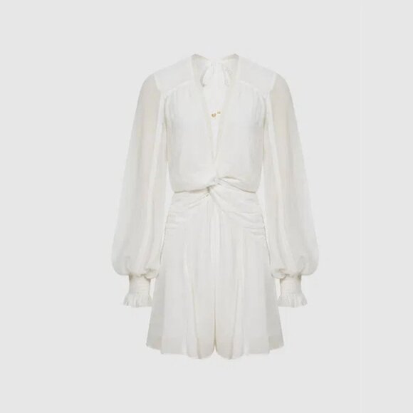 New! REISS White Ellie Long Sleeve Playsuit romper Size 10 - 41302 - Picture 2 of 14